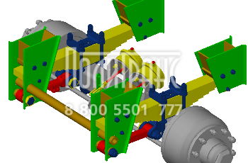 Агрегат рессорный одноосный с АБС 12т двускатный HJ28FX-01-2800SA